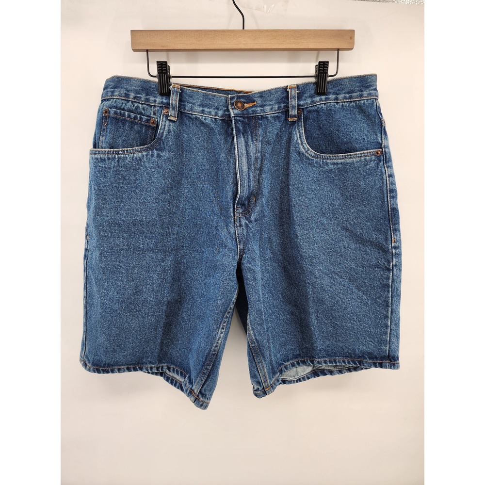 Route 66 Mens Blue Denim Jean Shorts Size 38 Relaxed Fit Vintage 90s Style